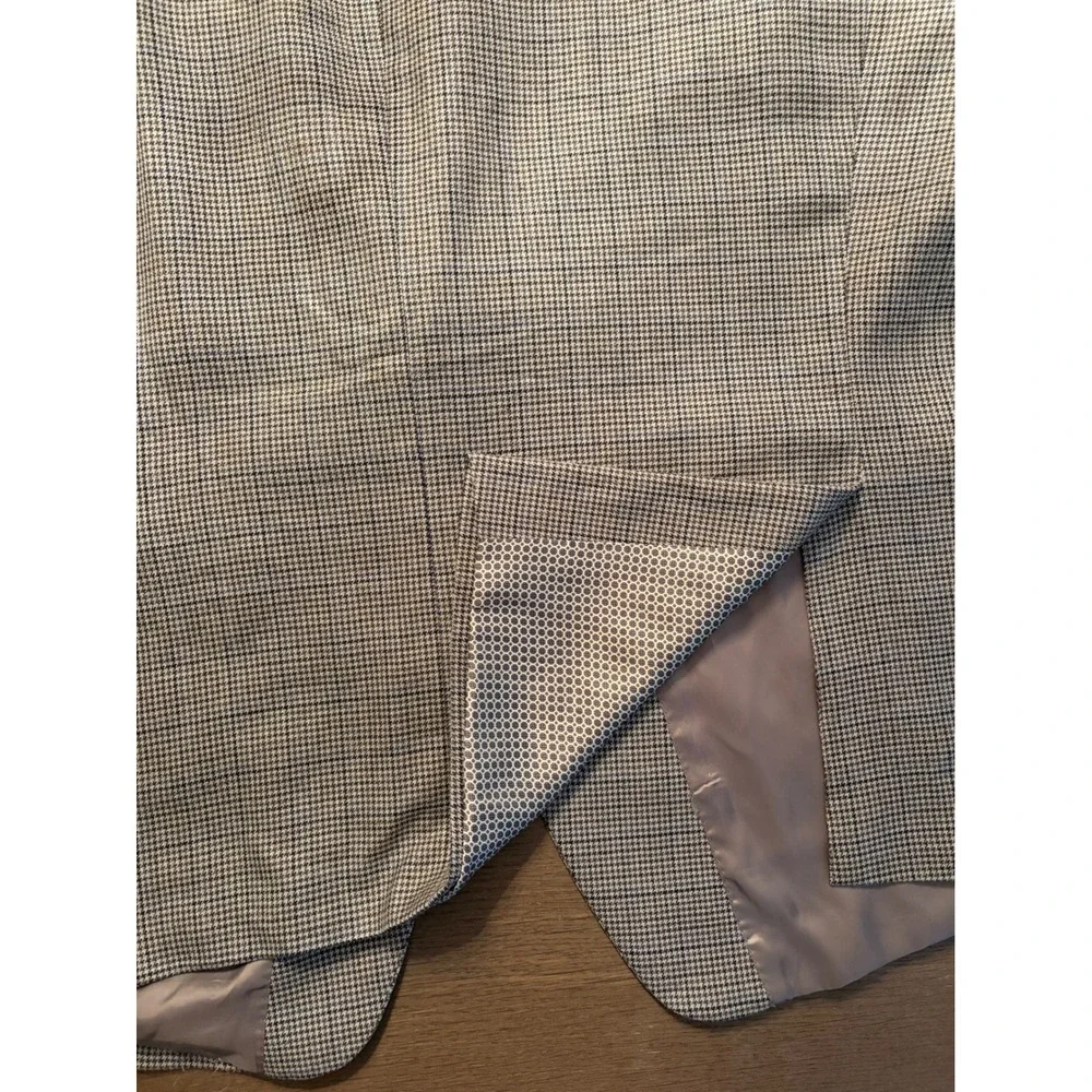 Mens Houndstooth Sport Coat Blazer Tan Blue 2 Button 52R